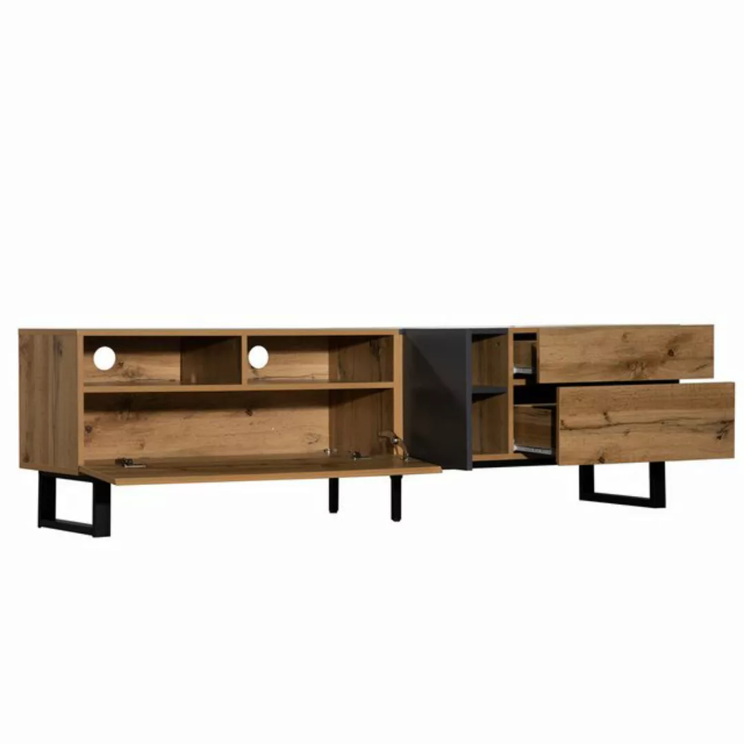 KoDise TV-Schrank 180x38x50cm Lowboard Fernsehschrank mit Flügeltür,Schubla günstig online kaufen