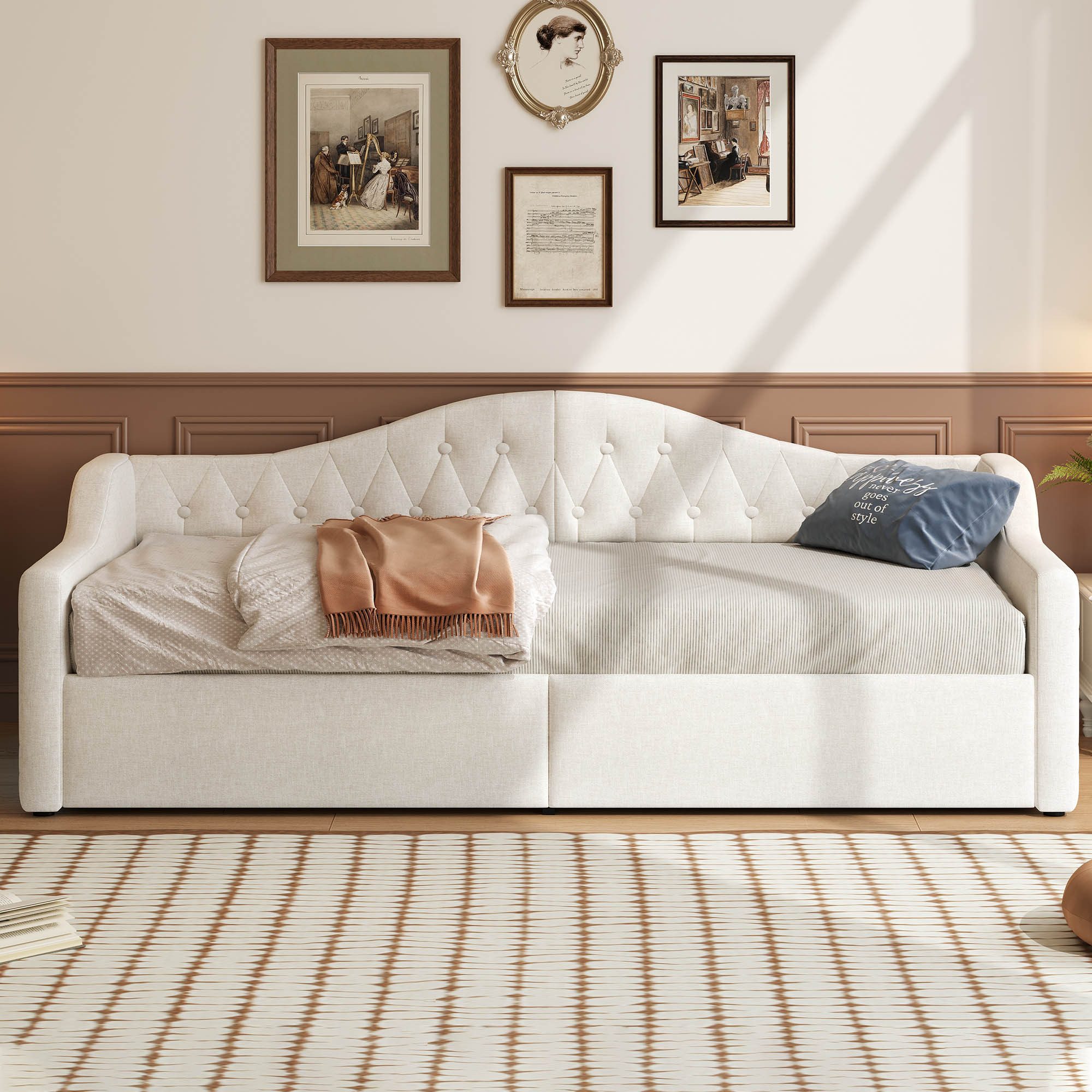 STILVORA Daybett 90x200 mit Matratze&Stauraum,Gepolstertes Tagesbett günstig online kaufen