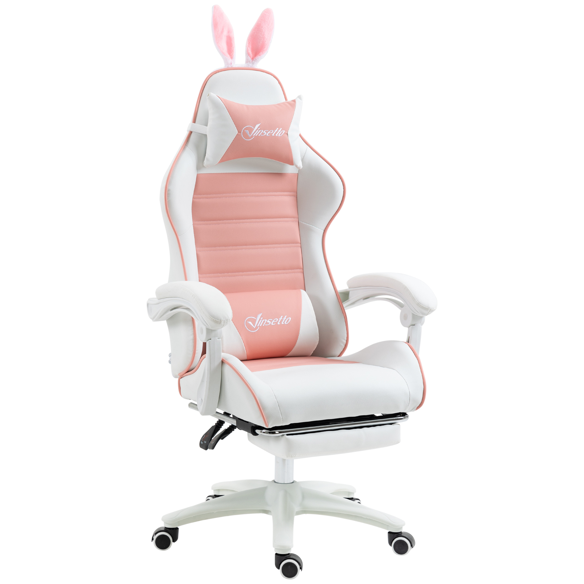 Vinsetto Gaming Stuhl Ergonomischer Gamer Stuhl mit Lendenwirbelstütze, Fuß günstig online kaufen