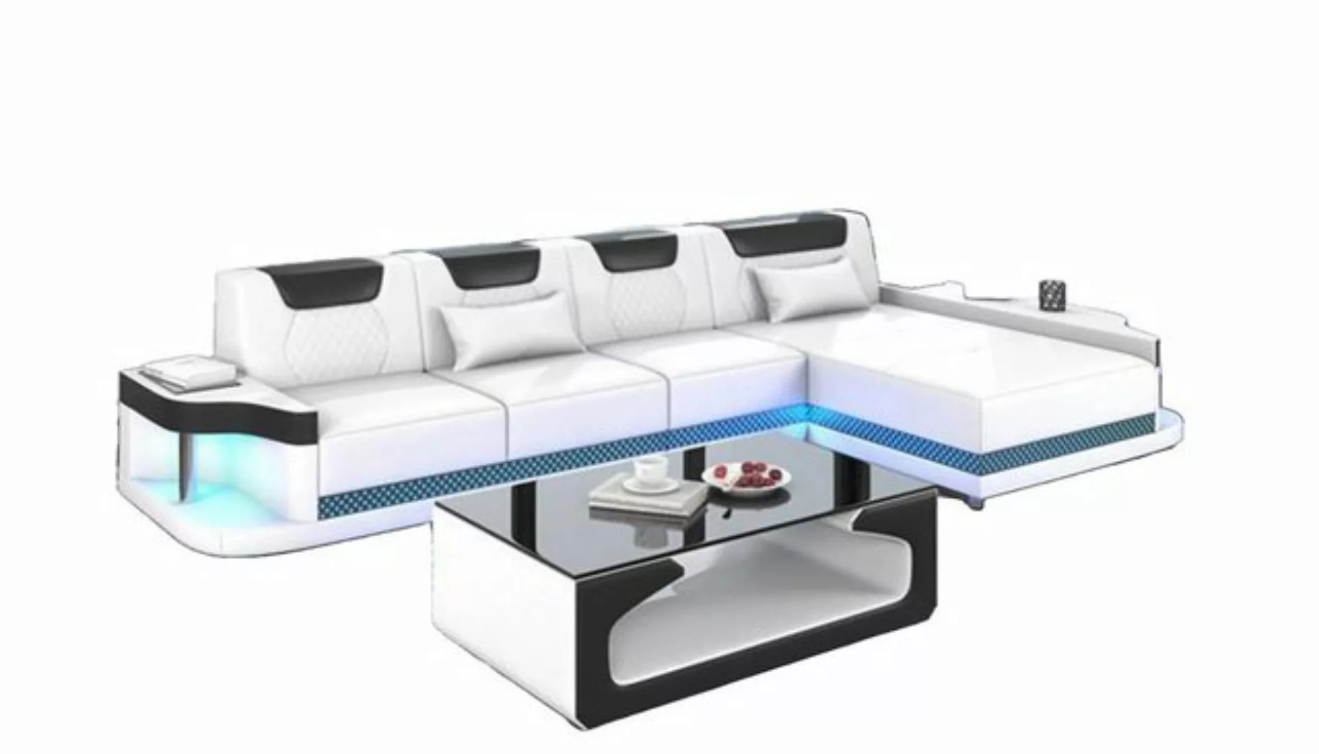 JVmoebel Ecksofa Ecksofa L-Form Polster Leder Wohnlandschaft Couchen Sofa, günstig online kaufen