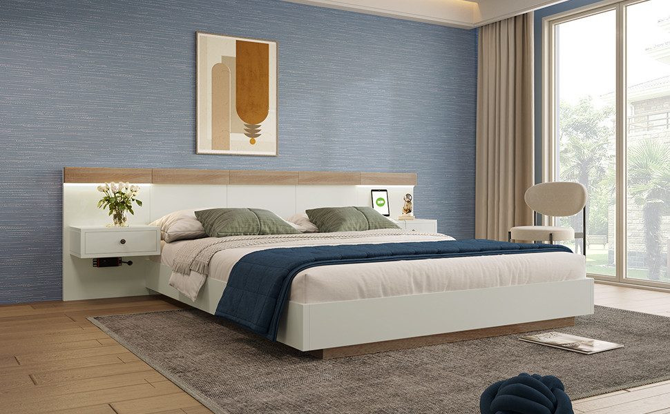 REDOM Massivholzbett Doppelbett Holzbett (Kiefernholz Doppelbett günstig online kaufen