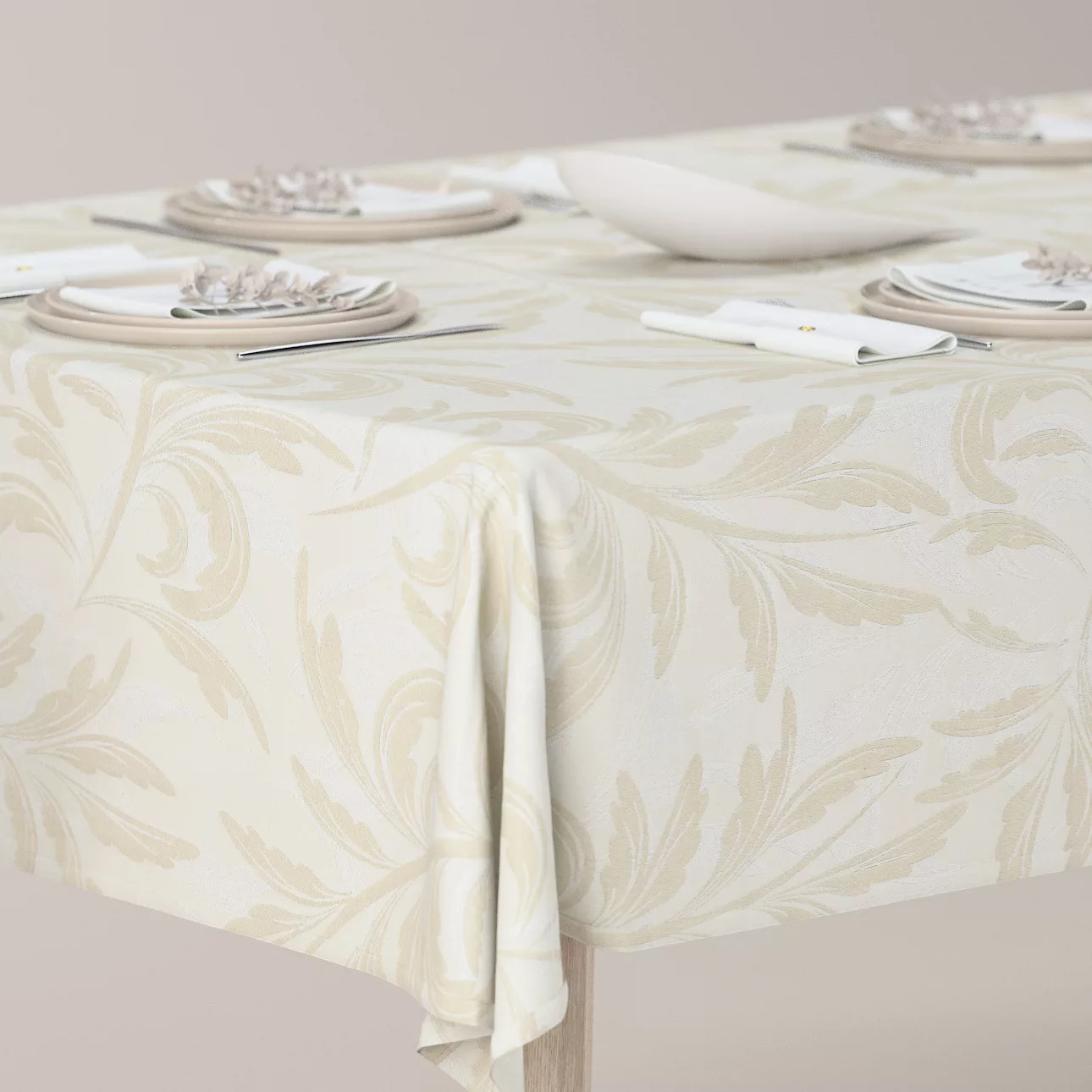 Rechteckige Tischdecke, grau-beige, Secret Garden (144-87) günstig online kaufen