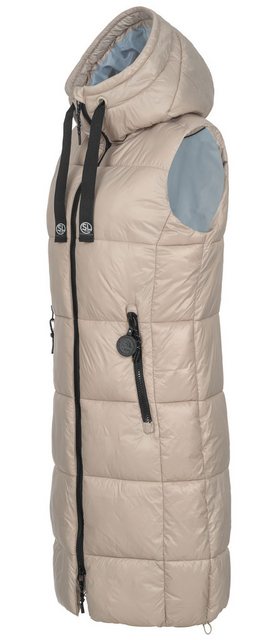 SUBLEVEL Steppweste Damen mit Kapuze Waistcoat lange Winter Weste Bodywarme günstig online kaufen