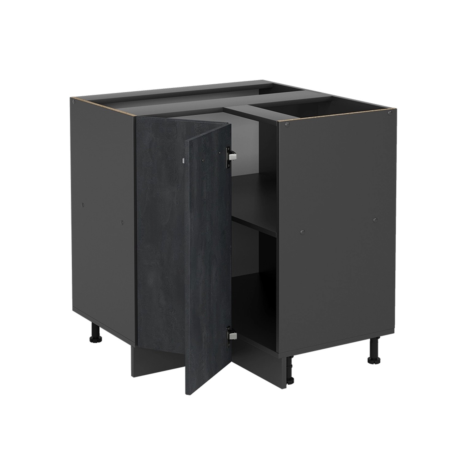 Vicco Eckunterschrank R-Line, Schwarz Beton/Anthrazit, 75.6 günstig online kaufen
