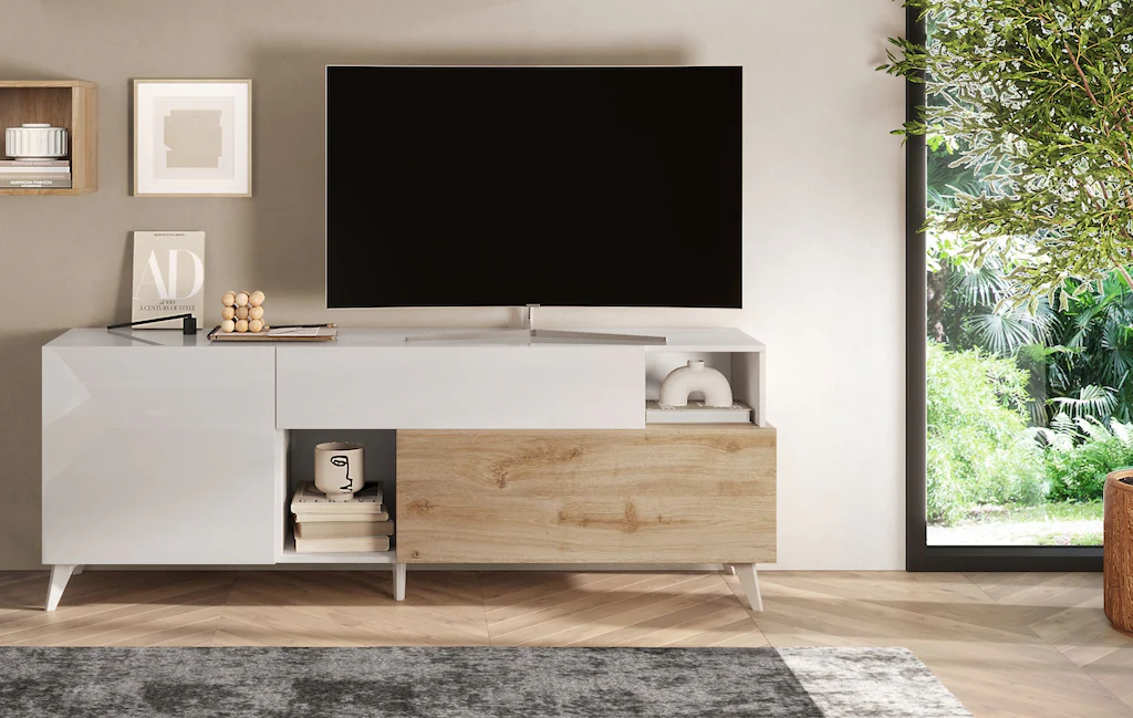 INOSIGN Lowboard "Monaco Breite 181 cm, TV-Board mit 1 Tür, 1 Klappe u. 1 S günstig online kaufen