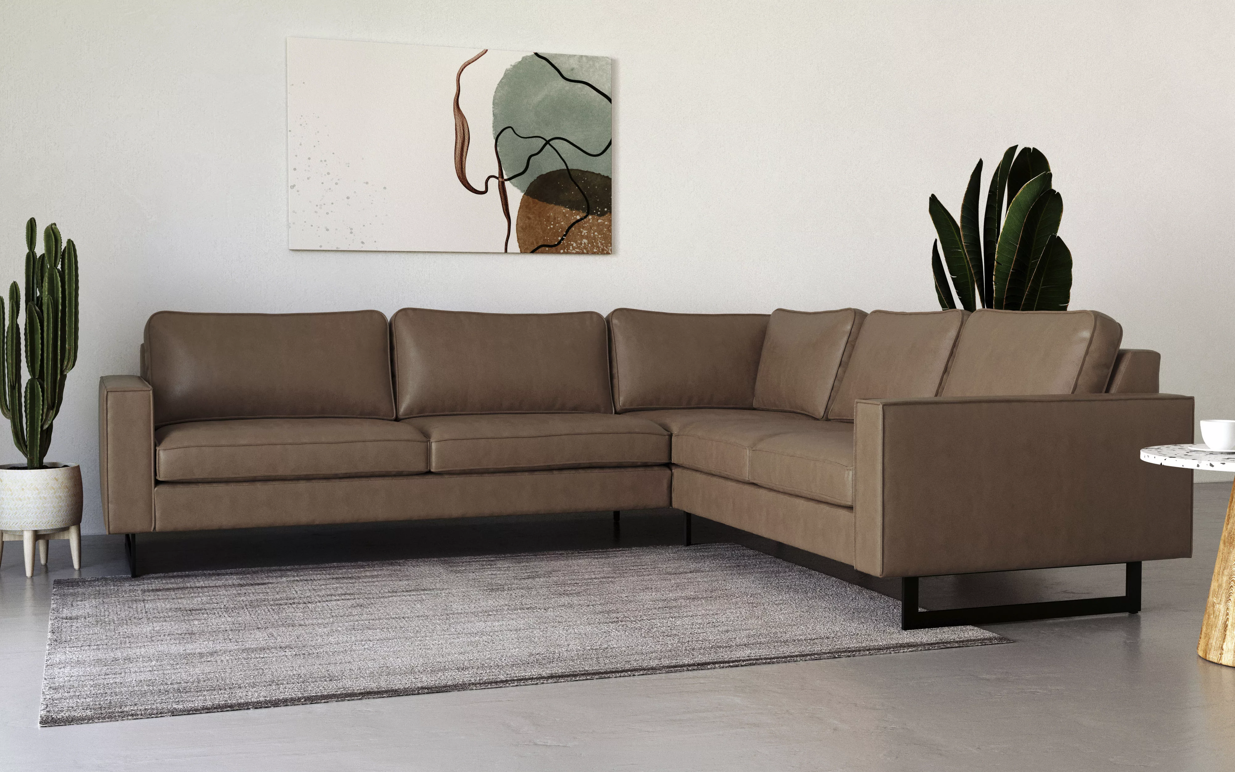 Places of Style Ecksofa "Pinto, 250/290 cm, langer Schenkel, XXL, Ottomane" günstig online kaufen