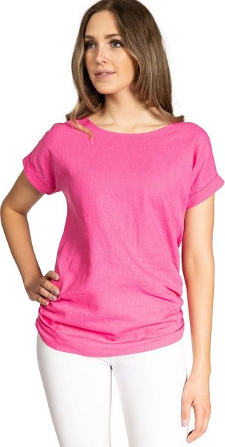 Caspar Shirtbluse BLU027 Damen Kurzarm Sommer Leinen Viskose Shirt mit seit günstig online kaufen