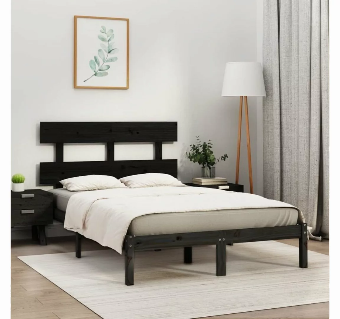 furnicato Bett Massivholzbett Schwarz 200x200 cm günstig online kaufen