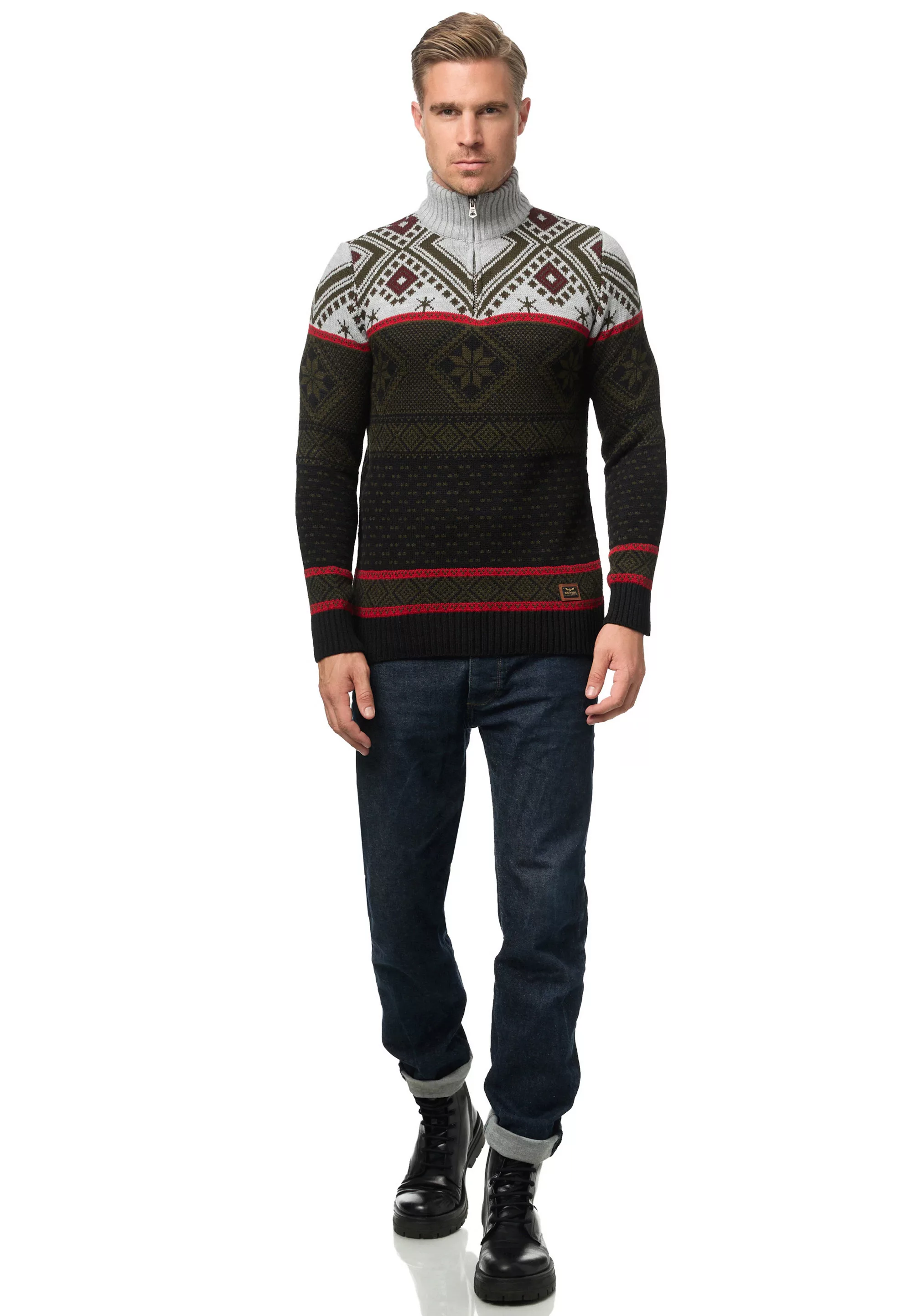 Rusty Neal Strickpullover, mit winterlichem Muster günstig online kaufen