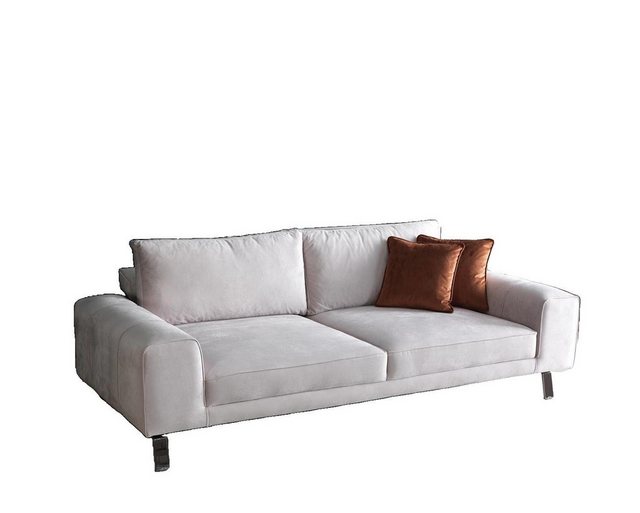 JVmoebel 3-Sitzer Dreisitzer Sofa 3 Sitzer Polstersofa Weiß Stoff Stoffsofa günstig online kaufen