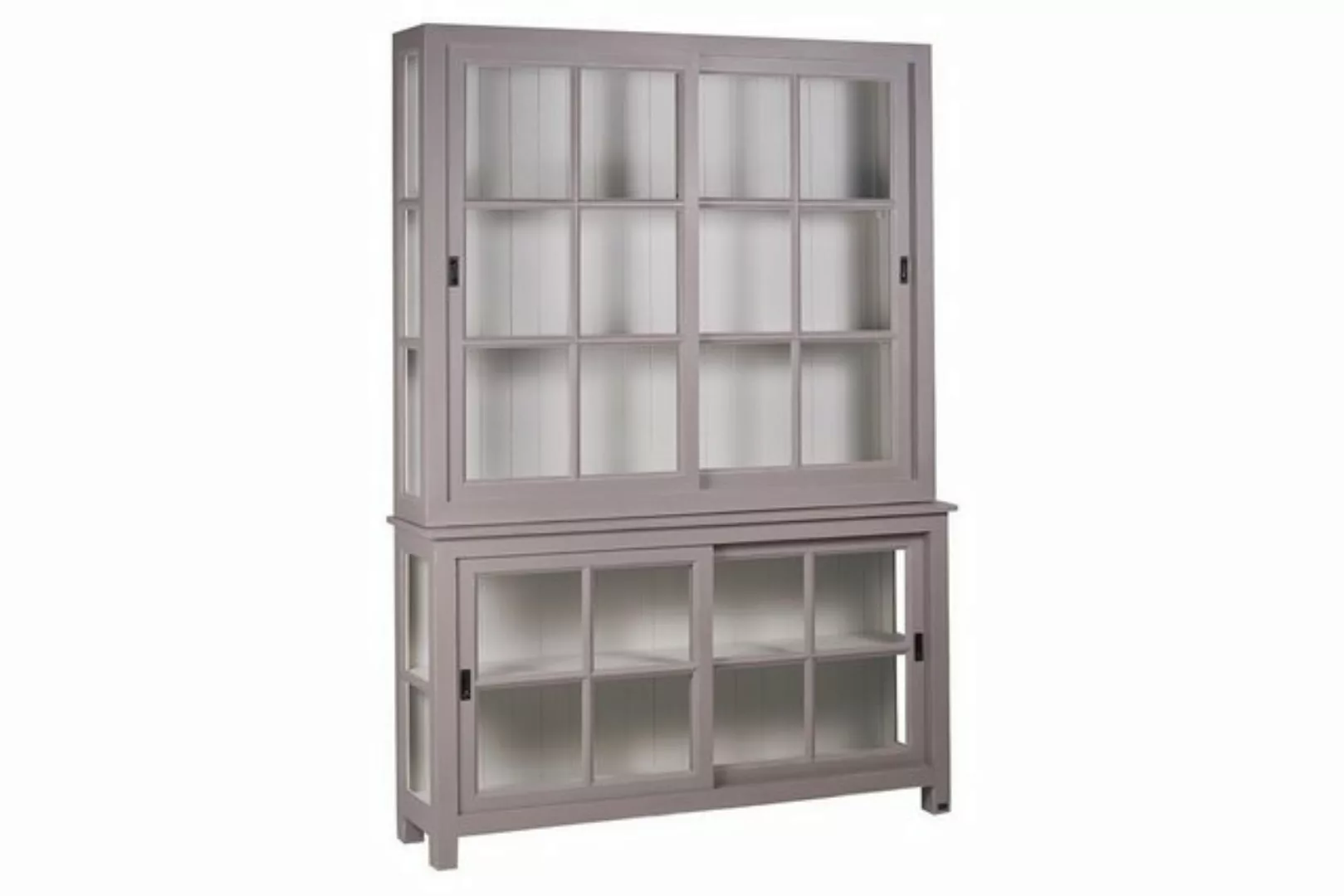 daslagerhaus living Vitrine Glasvitrine Pinie taupe H 220 günstig online kaufen