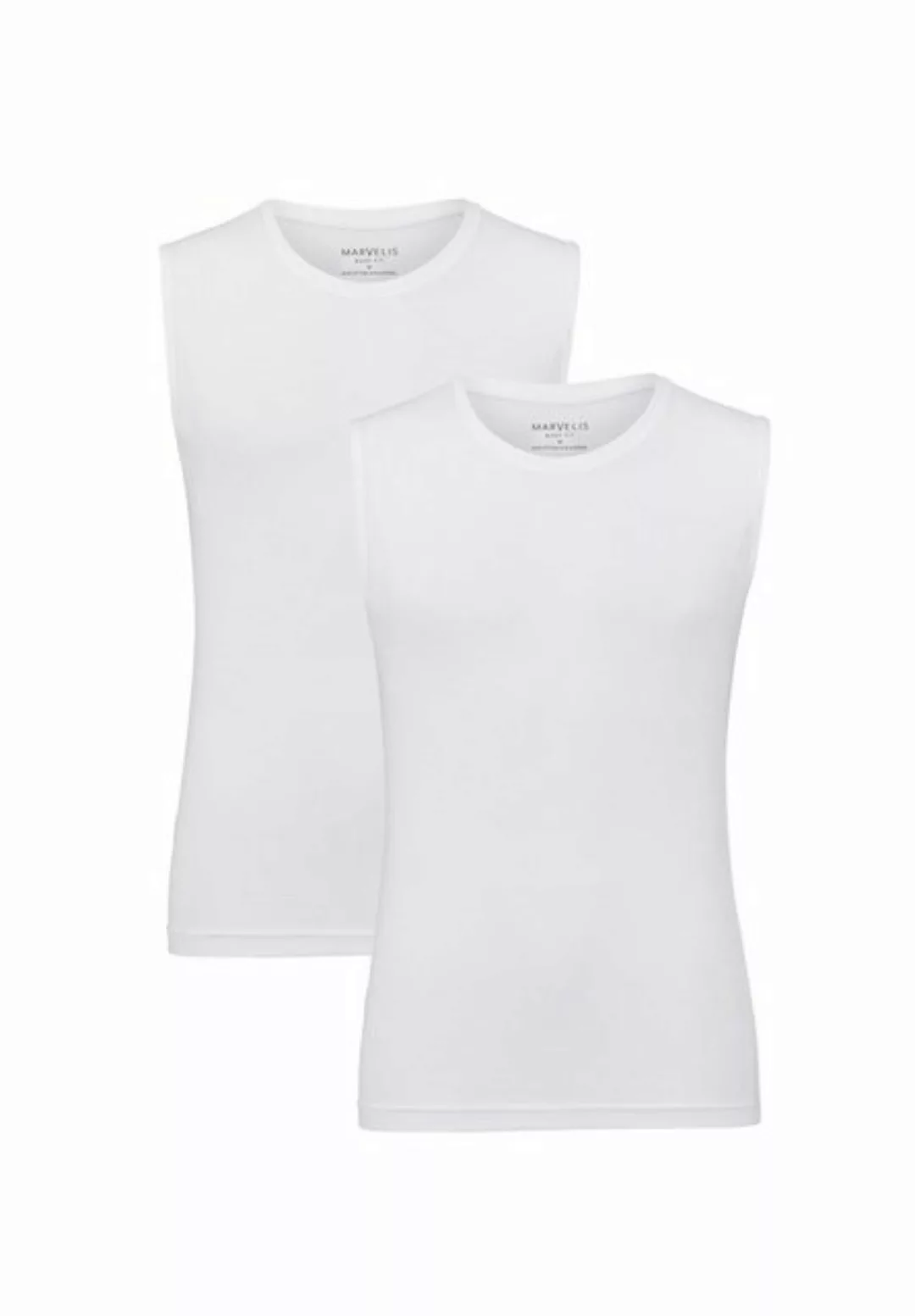 MARVELIS T-Shirt T-Shirt Doppelpack - Body Fit - Tanktop/Rundhals- weiß Ide günstig online kaufen