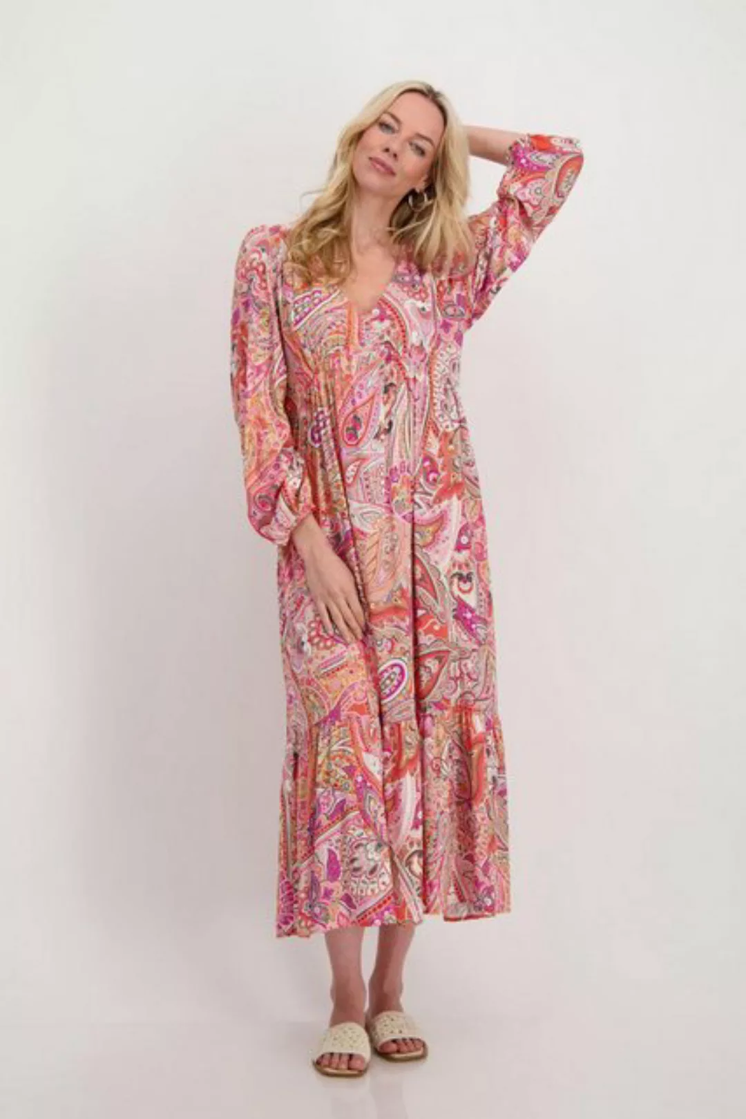 Monari Sommerkleid Kleid, apricot gemustert günstig online kaufen