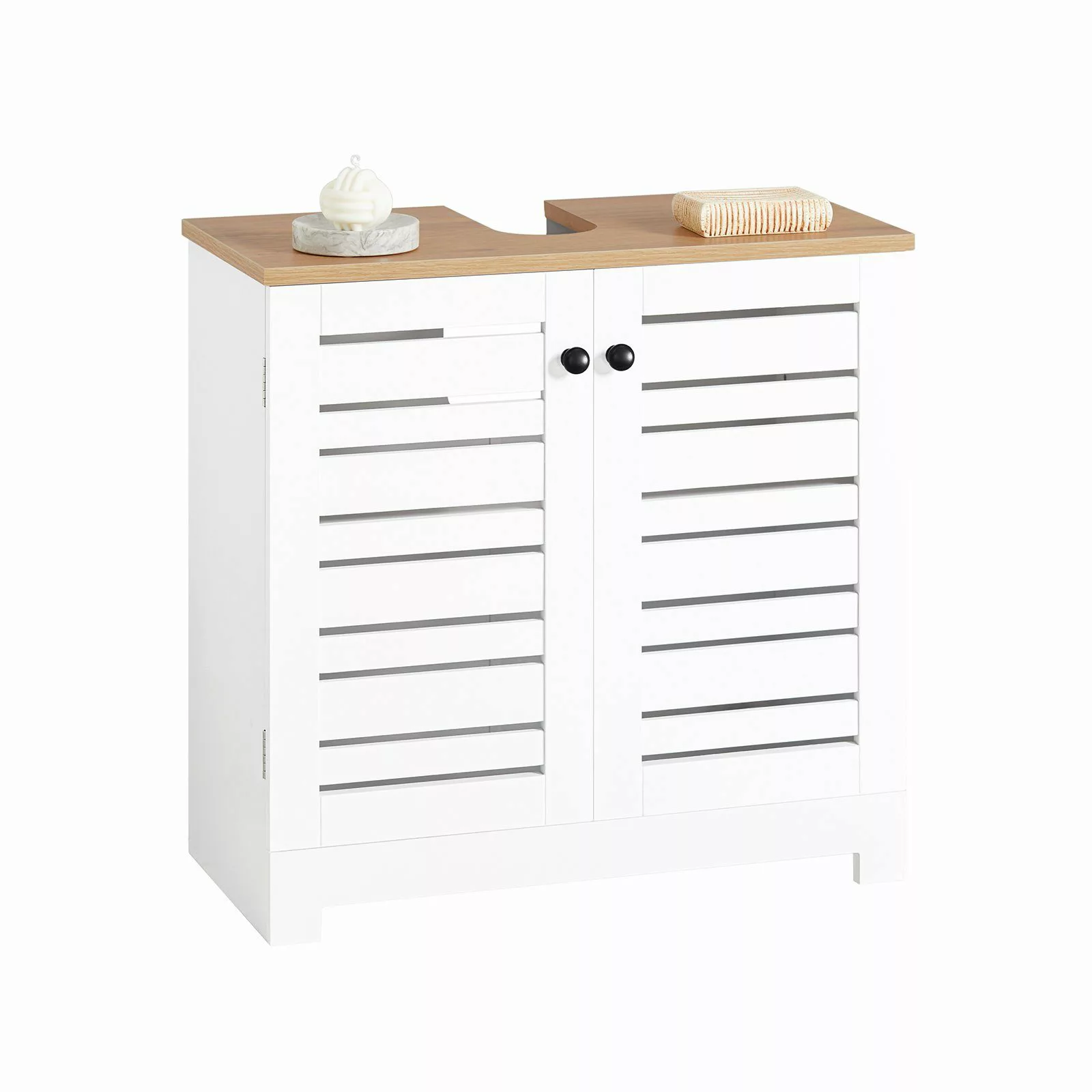SoBuy Waschbeckenschrank BZR40 mit Lamellentüren Badschrank günstig online kaufen
