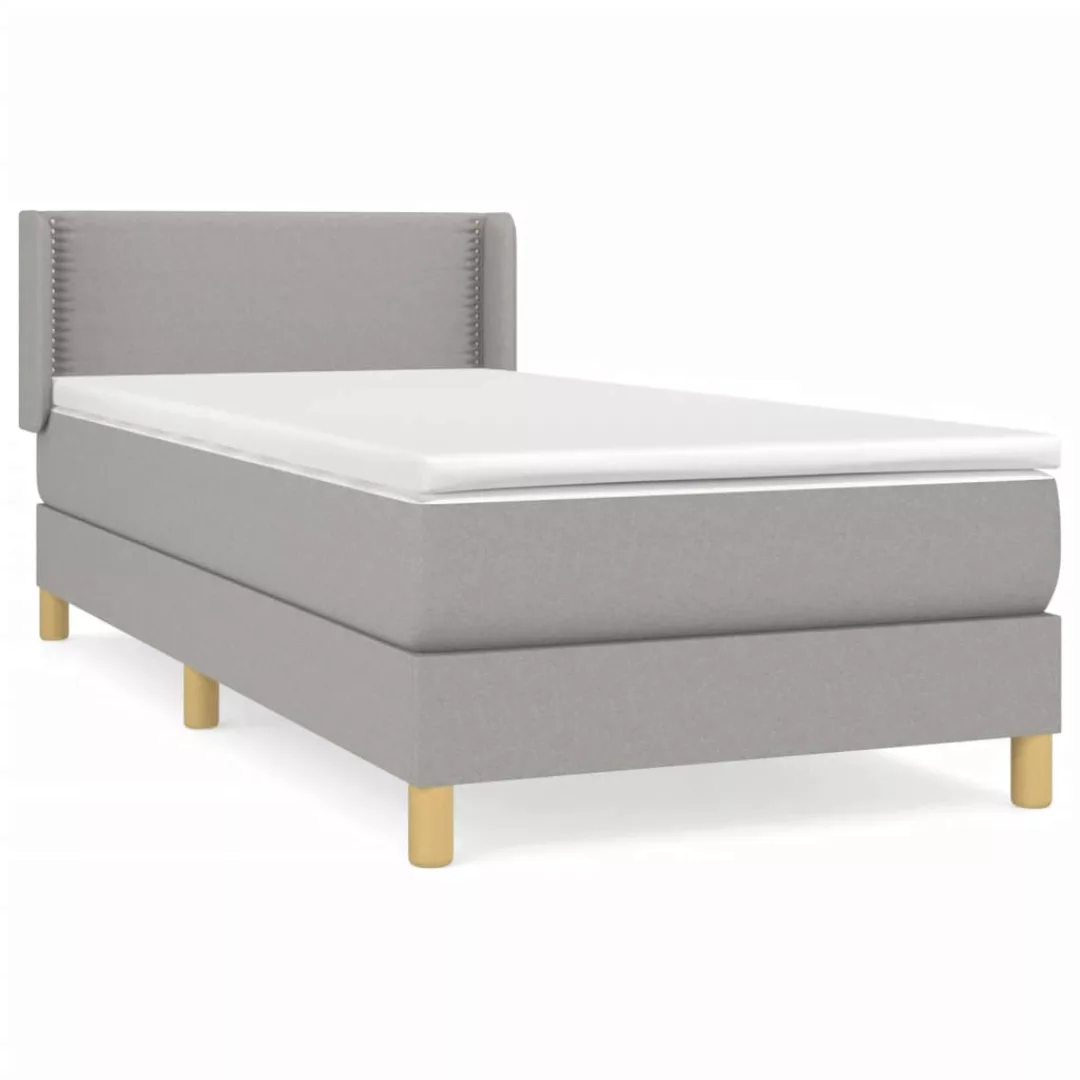 Vidaxl Boxspringbett Mit Matratze Hellgrau 90x200 Cm Stoff günstig online kaufen