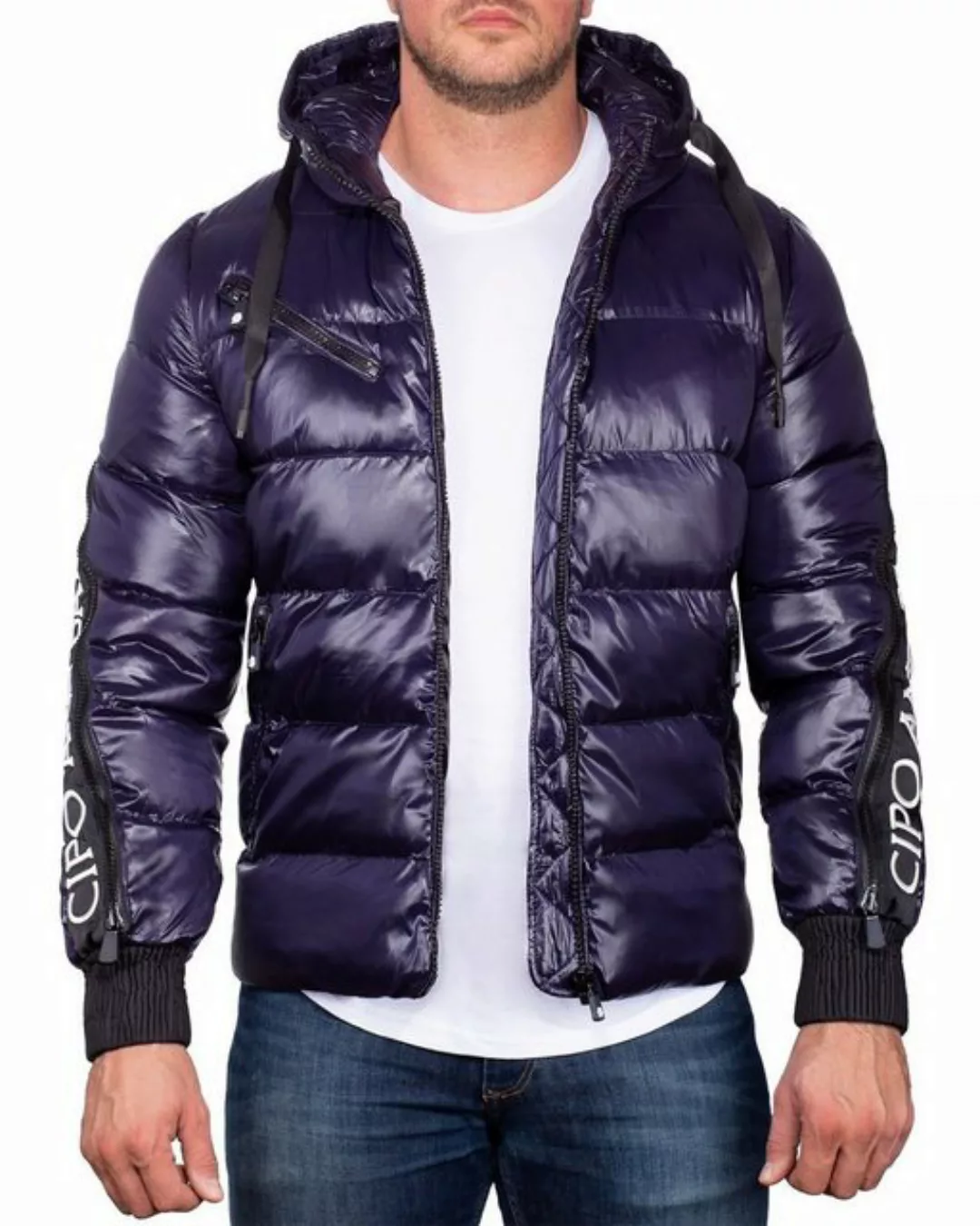 Cipo & Baxx Steppjacke Herren Kapuzen Jacke BA-CM161 (1-St) mit cooler Aufs günstig online kaufen