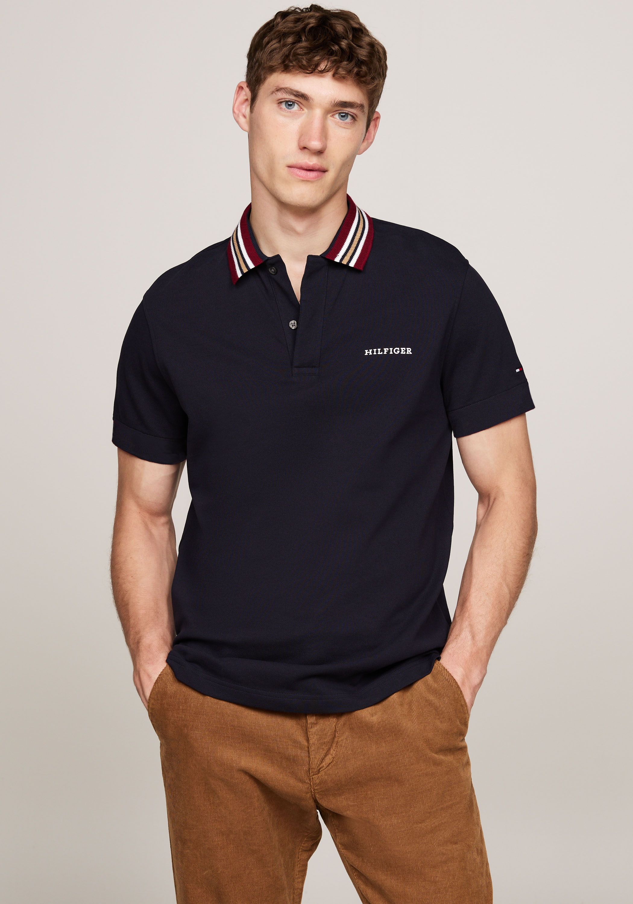 Tommy Hilfiger Poloshirt GIFTING POLO RWB COLLAR REG POLO Streifen an Krage günstig online kaufen