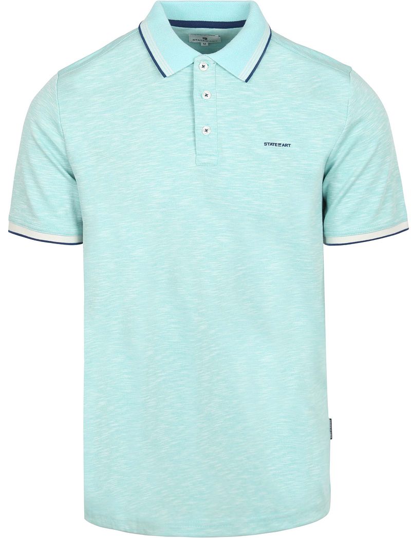 State of Art Polo Slubmelange Hellblau - Größe L günstig online kaufen