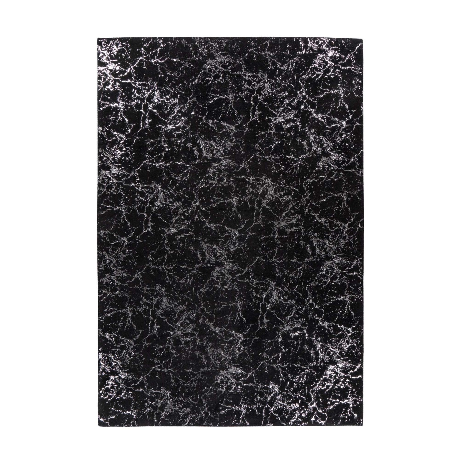 MeGusta Kurzflor Teppich Modern Schwarz - Silber 200x290 cm Magdalena günstig online kaufen