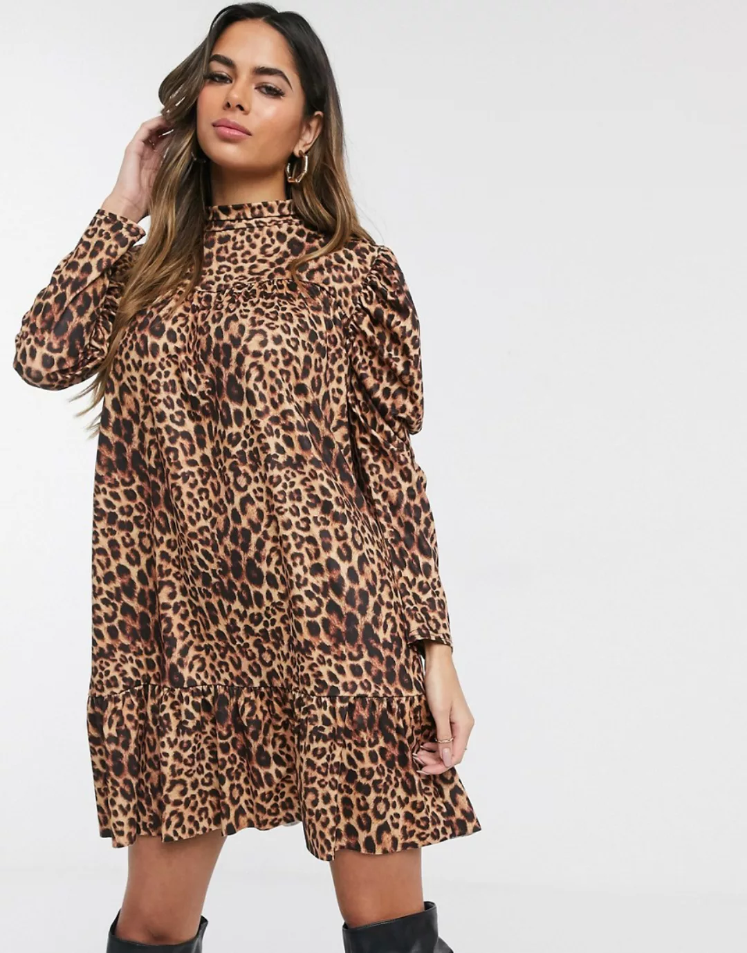 Missguided – Hängerkleid mit Leopardenmuster-Mehrfarbig günstig online kaufen