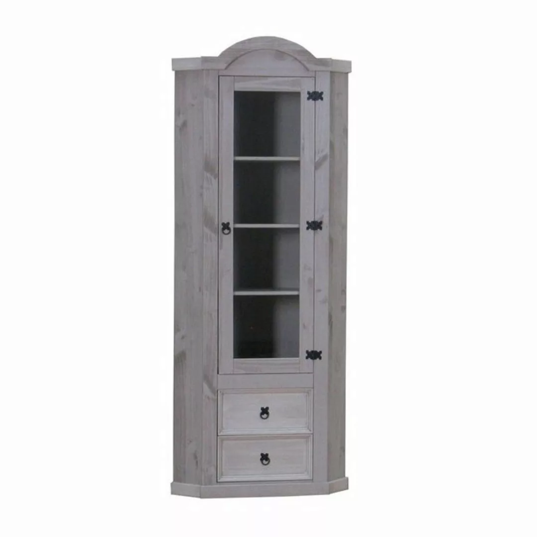 ebuy24 Vitrine New Mexico Eckschrank mit 1 Glastür und 2 Schublad günstig online kaufen