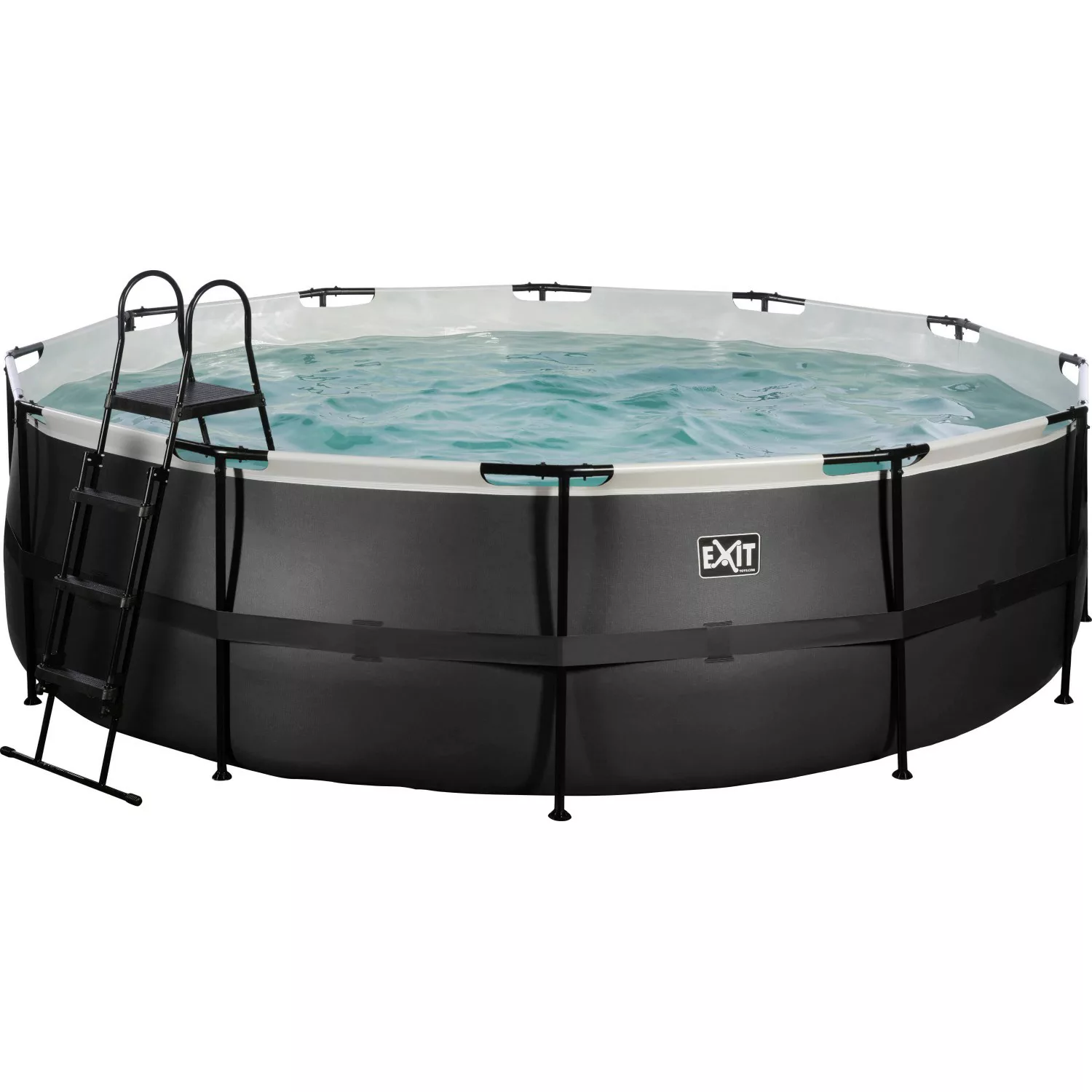 Exit Black Leather Pool Schwarz ø 488 x 122 cm m. Sandfilterpumpe günstig online kaufen