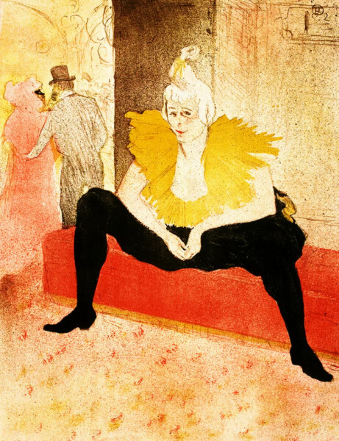 Poster / Leinwandbild - La Clownesse Assise Von Henri De Toulouse-lautrec günstig online kaufen