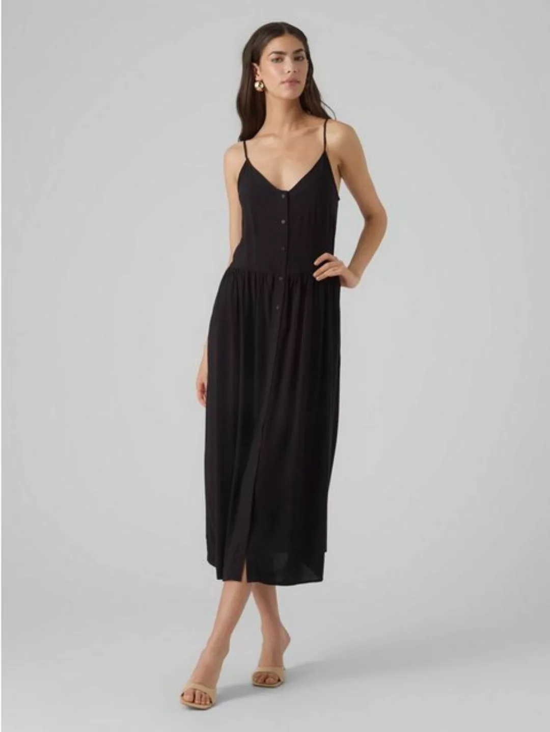 Vero Moda Shirtkleid Langes Ärmelloses Basic Kleid VMALBA (lang) 5763 in Sc günstig online kaufen