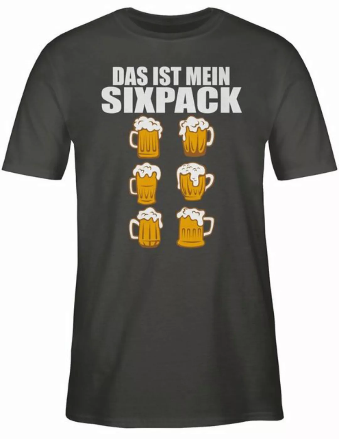 Shirtracer T-Shirt Das ist mein Sixpack - Bier - weiß Mode für Oktoberfest günstig online kaufen