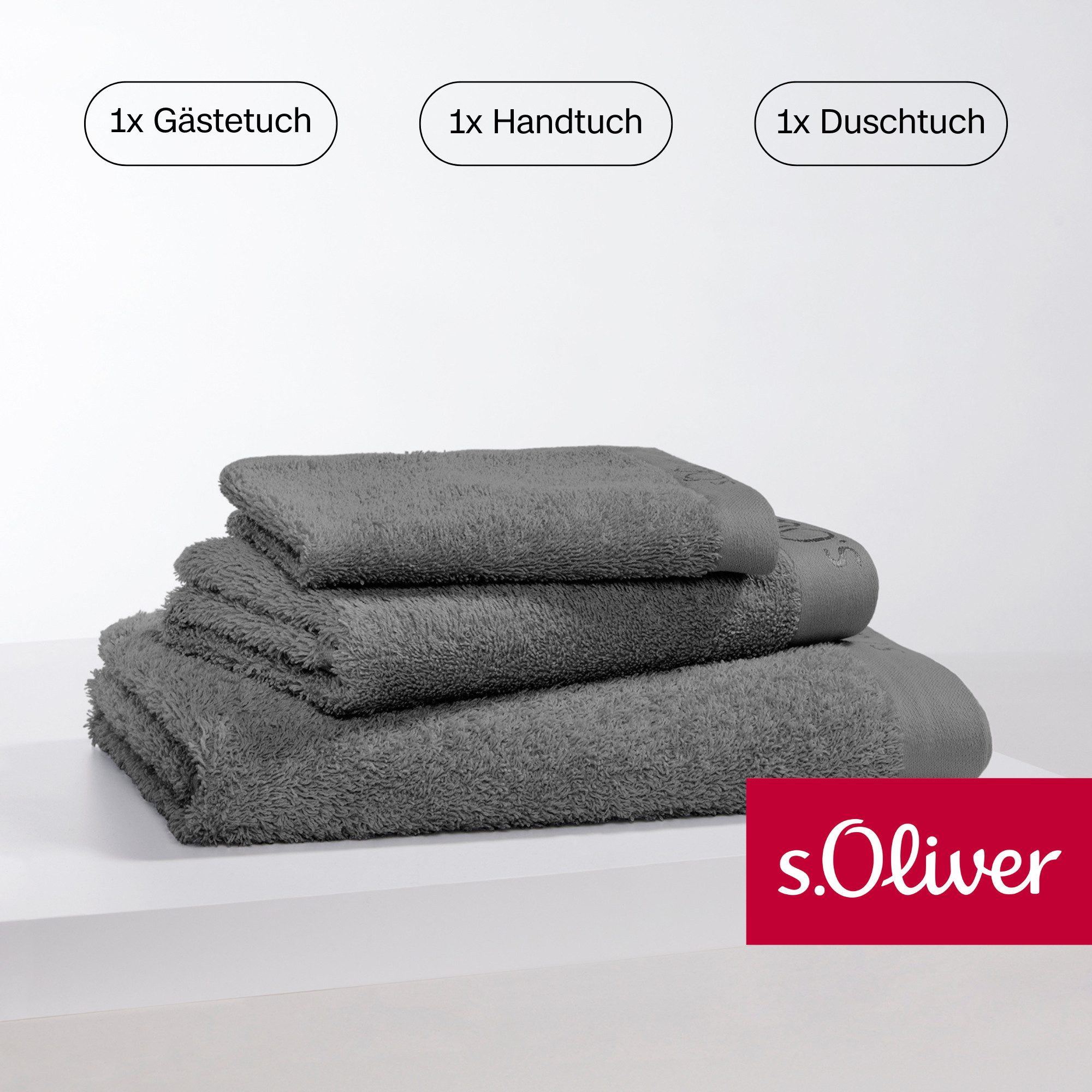 s.Oliver Handtuch Set »s.Oliver, Premium Qualität, 600 gr/m²,«, (Set, 3 St. günstig online kaufen