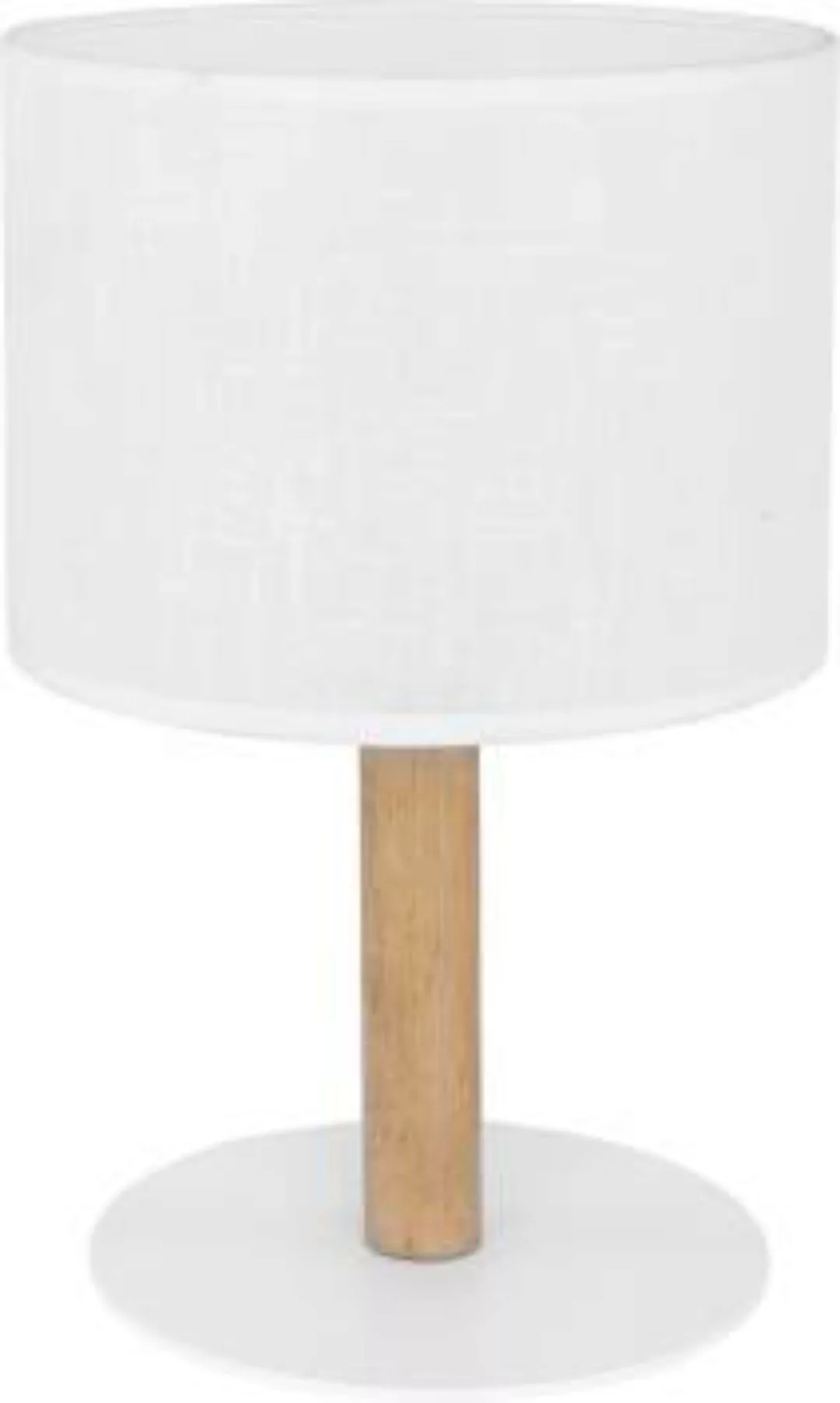 Tischlampe Weiß Holz SEYA Wohnzimmer Bett Lampe günstig online kaufen