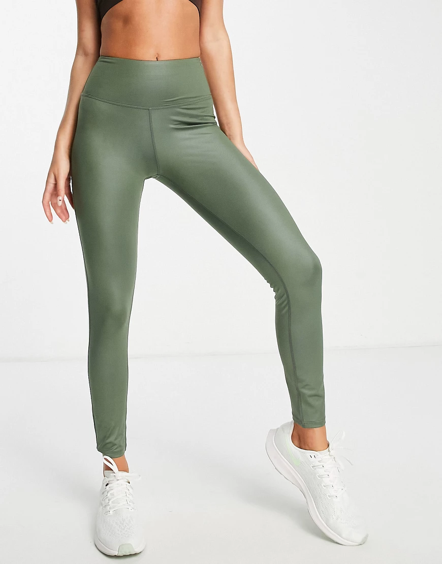 South Beach – Hochglänzende Leggings in Dunkelgrün günstig online kaufen