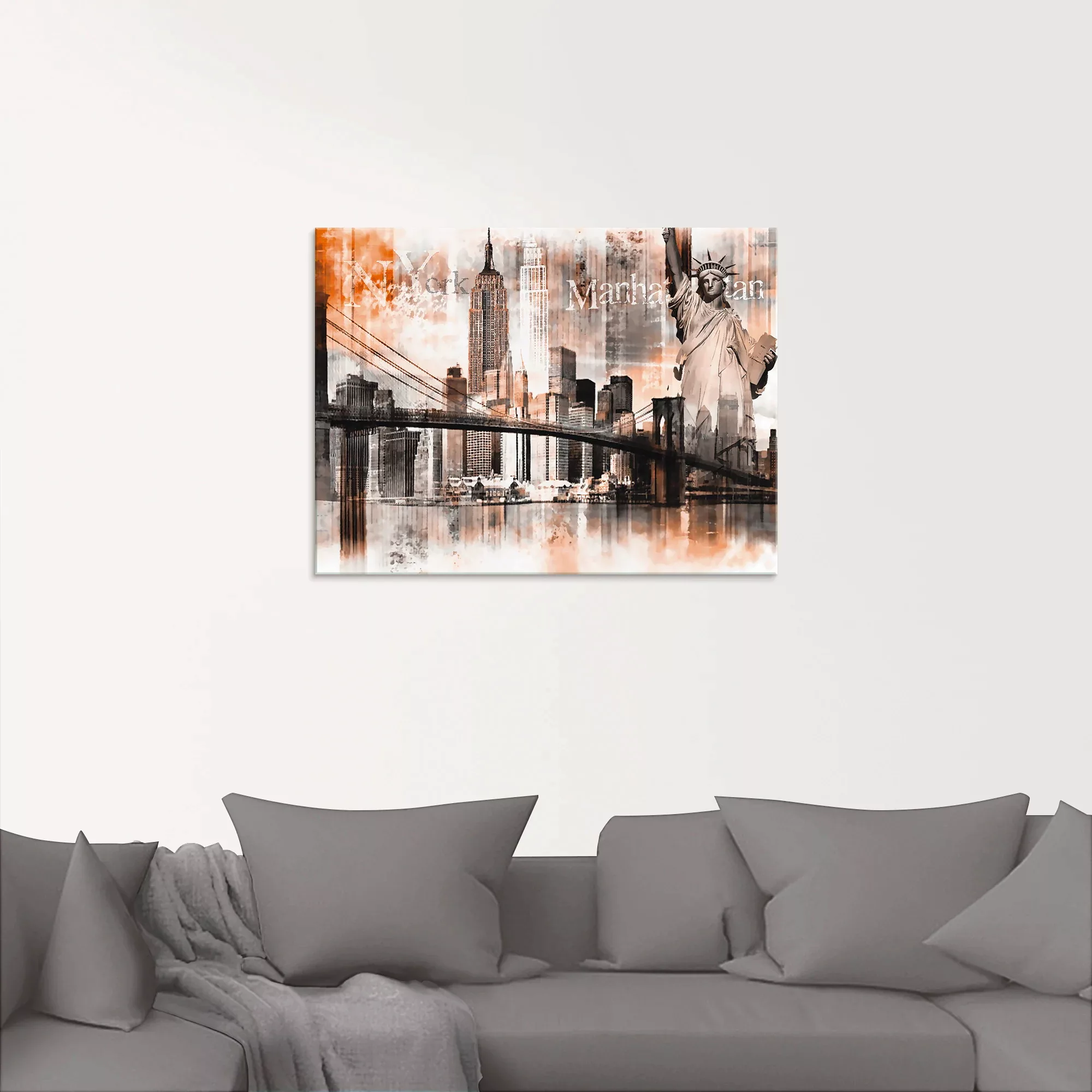 Artland Glasbild "New York Skyline Collage V", Amerika, (1 St.), in verschi günstig online kaufen