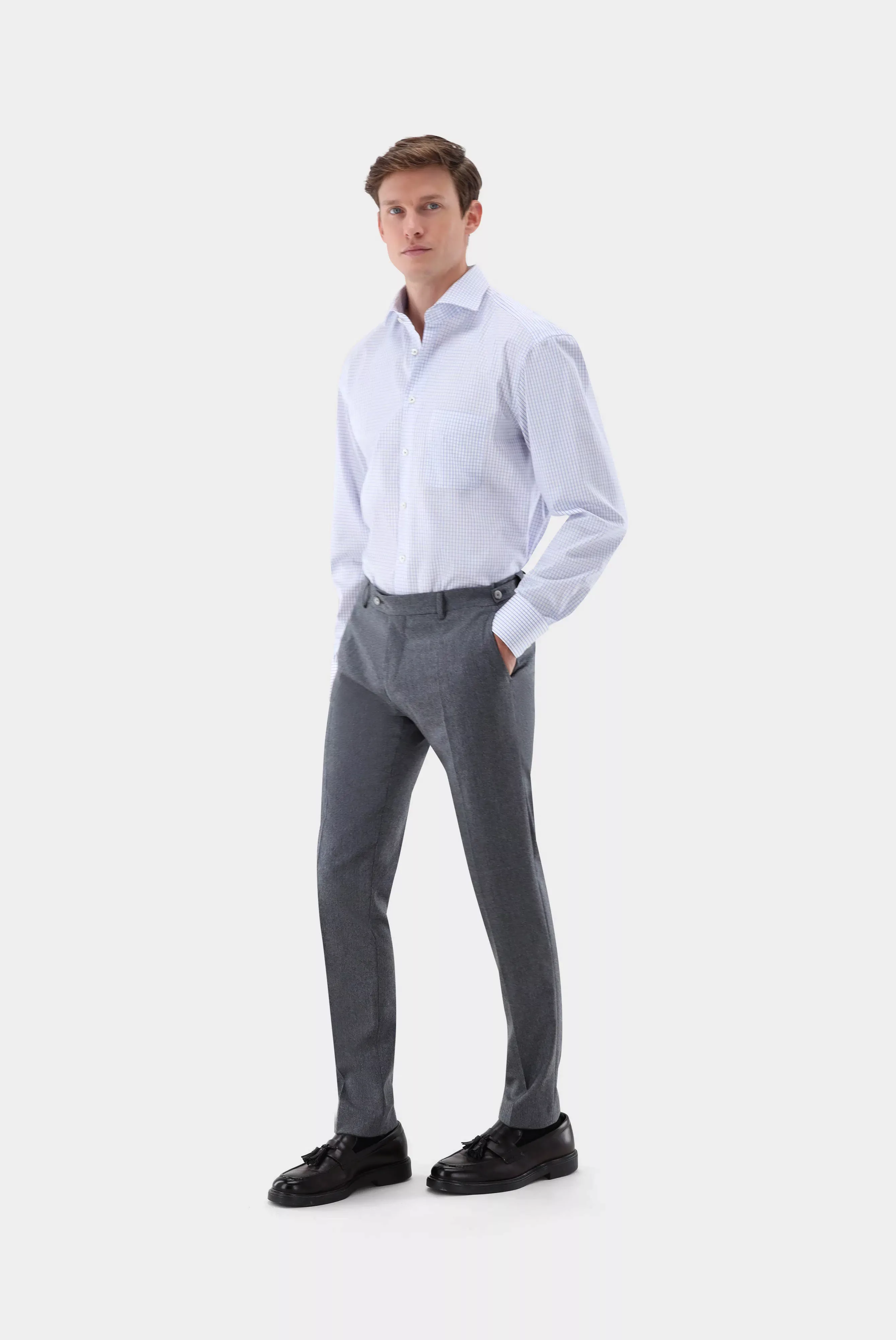 Kariertes Twill Businesshemd Comfort Fit günstig online kaufen