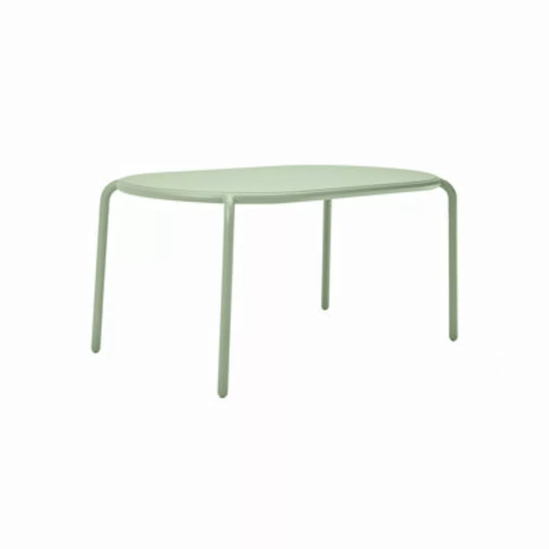 Ovaler Tisch Toní Tavolo metall grün / 160 x 90 cm - Loch für Sonnenschirm günstig online kaufen