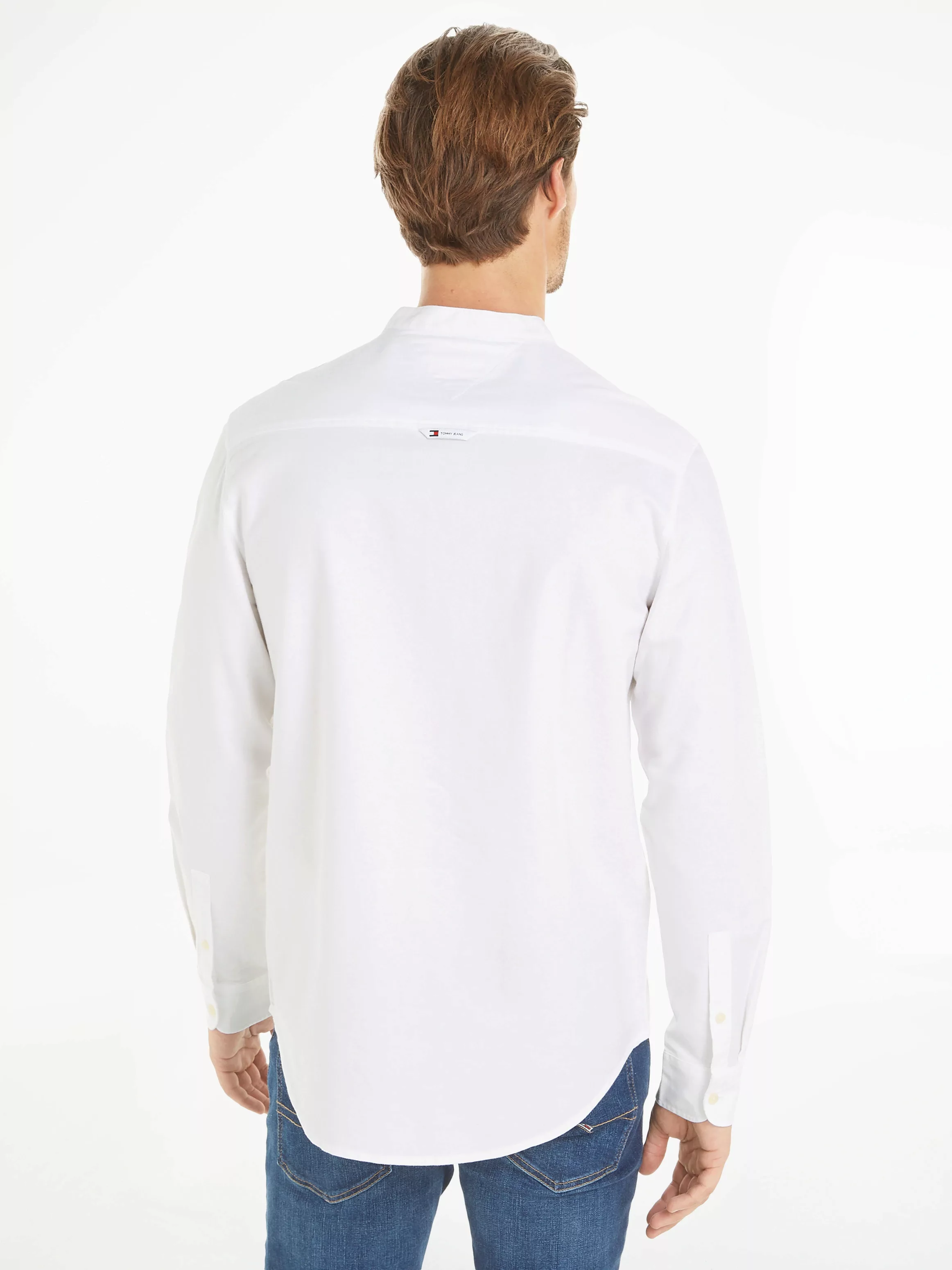 Tommy Jeans Langarmhemd "TJM REG OXFORD MAO SHIRT", mit Logostickerei günstig online kaufen