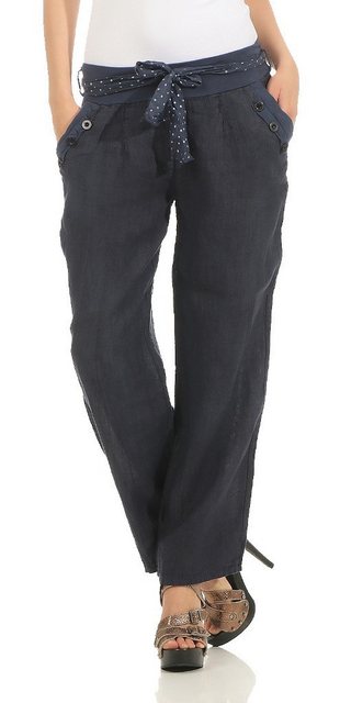 Mississhop Leinenhose Damen 100 % Leinen Freizeithose M.269 günstig online kaufen