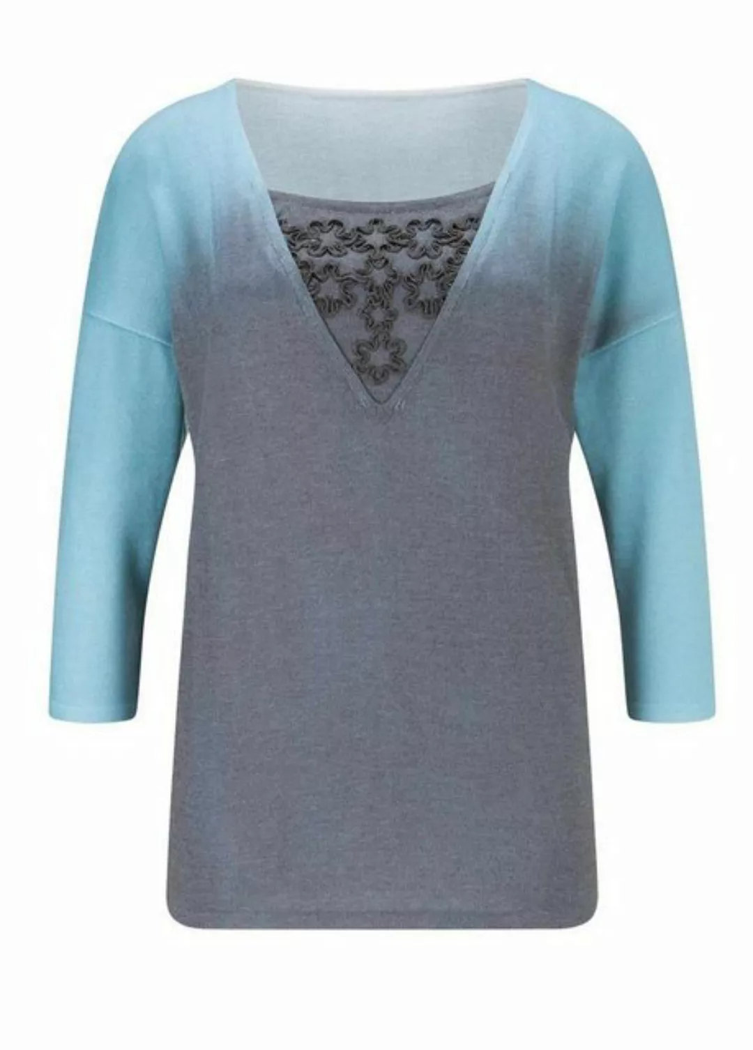 creation L Troyer CRéATION L Damen Feinstrickpullover, blau-grau günstig online kaufen