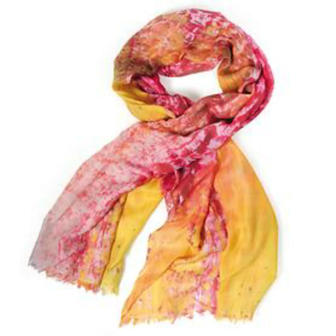 Damen Schal 'Solero' rot-gelb, Kashmir-Mischgewebe günstig online kaufen