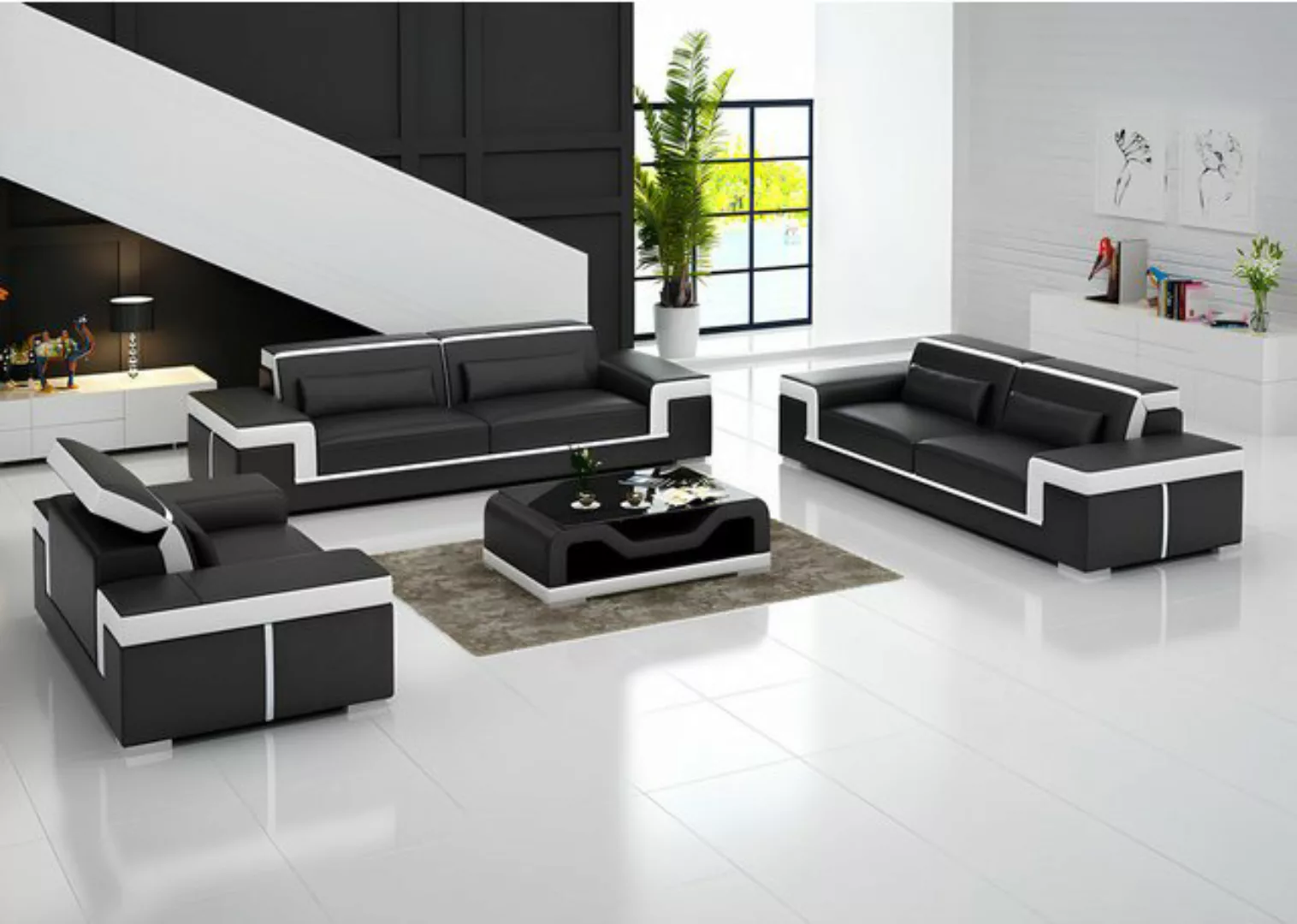 Xlmoebel Sofa Set mit drei Sofas und zwei Sesseln im Design von modernen Le günstig online kaufen