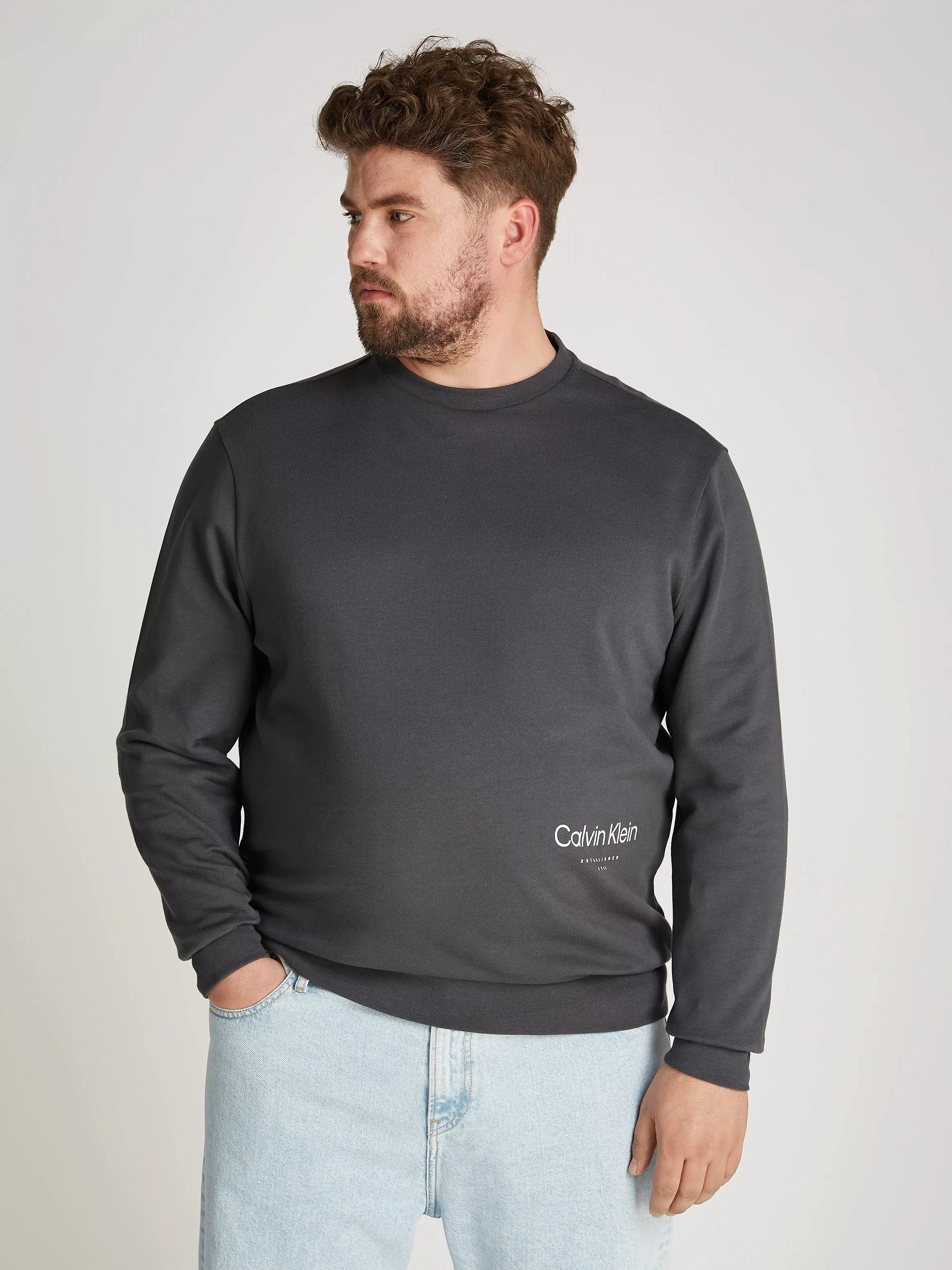 Calvin Klein Big&Tall Sweatshirt "BT OFF PLACEMENT LOGO SWEATSHIRT", in gro günstig online kaufen