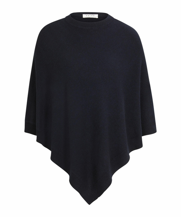 FALKE Poncho Rundhals, L, Blau, Uni, Kaschmir, 67031-643702 günstig online kaufen