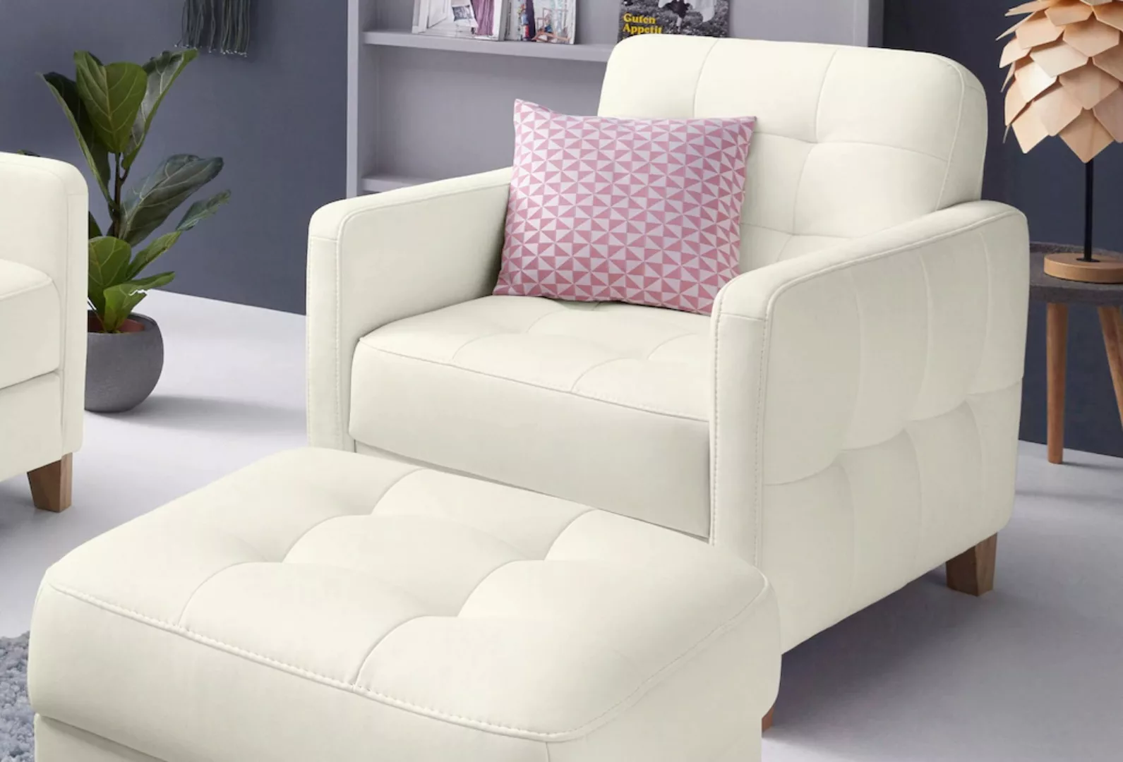 exxpo - sofa fashion Sessel "Elio, Loungesessel, aufwendige Detailverarbeit günstig online kaufen