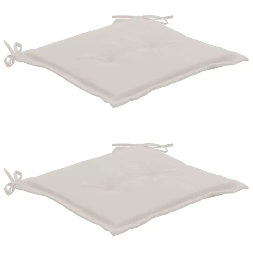 Gartenstuhl-kissen 2 Stk. Creme 50x50x4 Cm günstig online kaufen