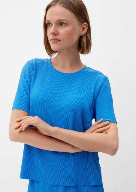 s.Oliver Kurzarmshirt T-Shirt mit Plisseefalten günstig online kaufen