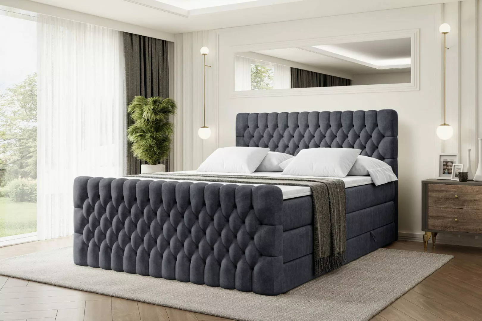 ALTDECOR Boxspringbett SERENE-Z KING (Multipocket-Matratze H4, günstig online kaufen
