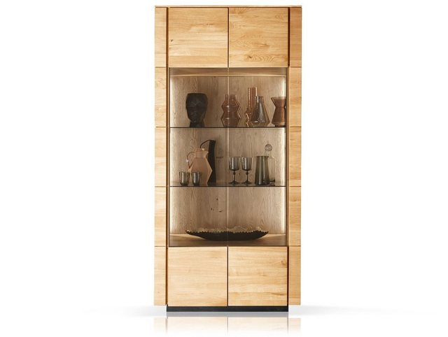 Moebel-Eins Vitrine NATANO Vitrine II, Material Massivholz, Wildeiche geölt günstig online kaufen