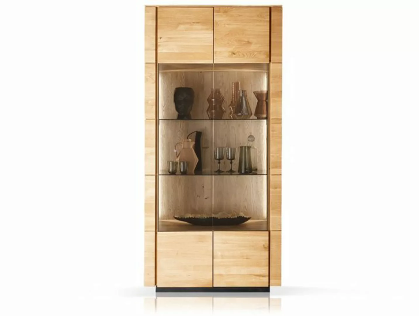 Moebel-Eins Vitrine NATANO Vitrine II, Material Massivholz, Wildeiche geölt günstig online kaufen