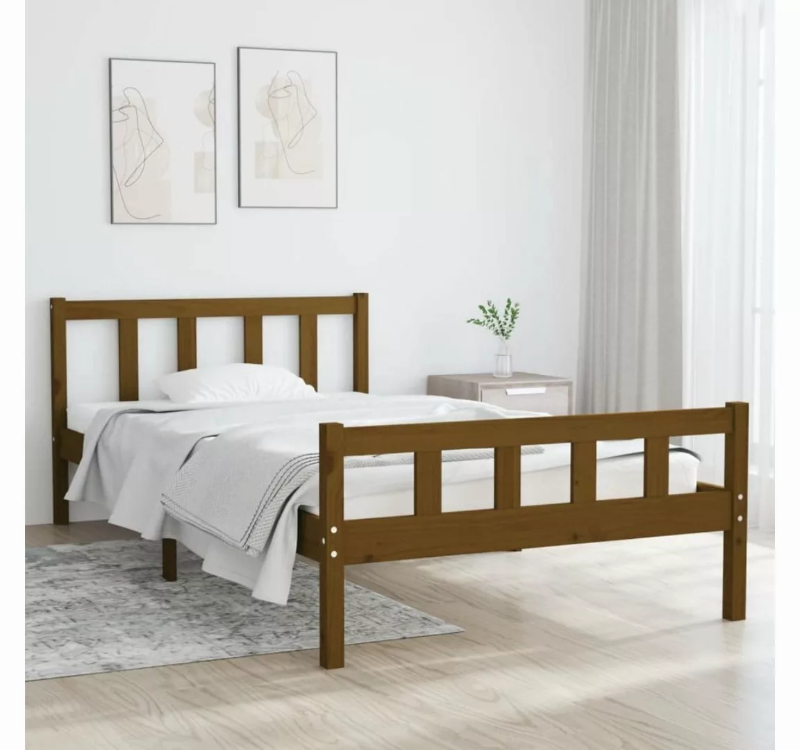 vidaXL Bett Massivholzbett Honigbraun 90x200 cm günstig online kaufen