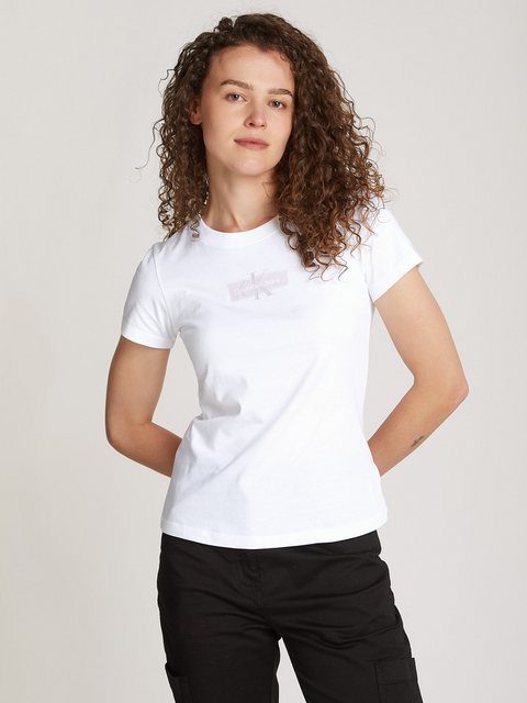 Calvin Klein Jeans T-Shirt OUTLINED CK SLIM TEE mit Logodruck günstig online kaufen